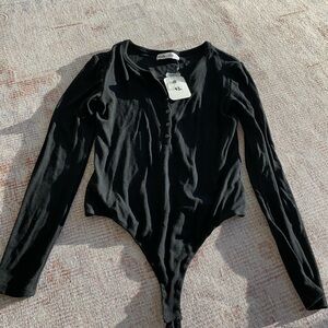 NWT Elodie Black Long Sleeve Bodysuit